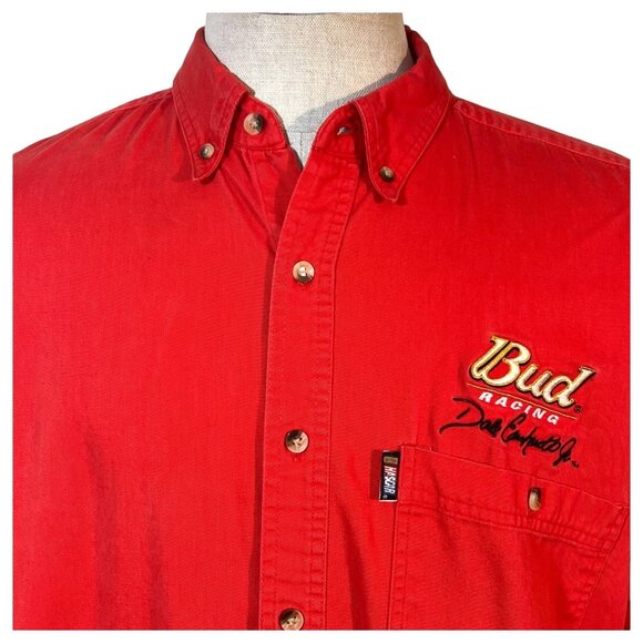 Winners Circle Budweiser Racing Dale Earnhardt Jr Mens Shirt Size XL Button Up - Picture 2 of 8